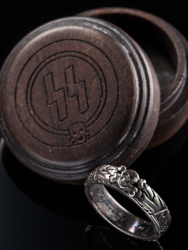 アウトレットSALE 髑髏名誉指輪　ドイツ　スカルリング　ミリタリー　ガボール 個人装備